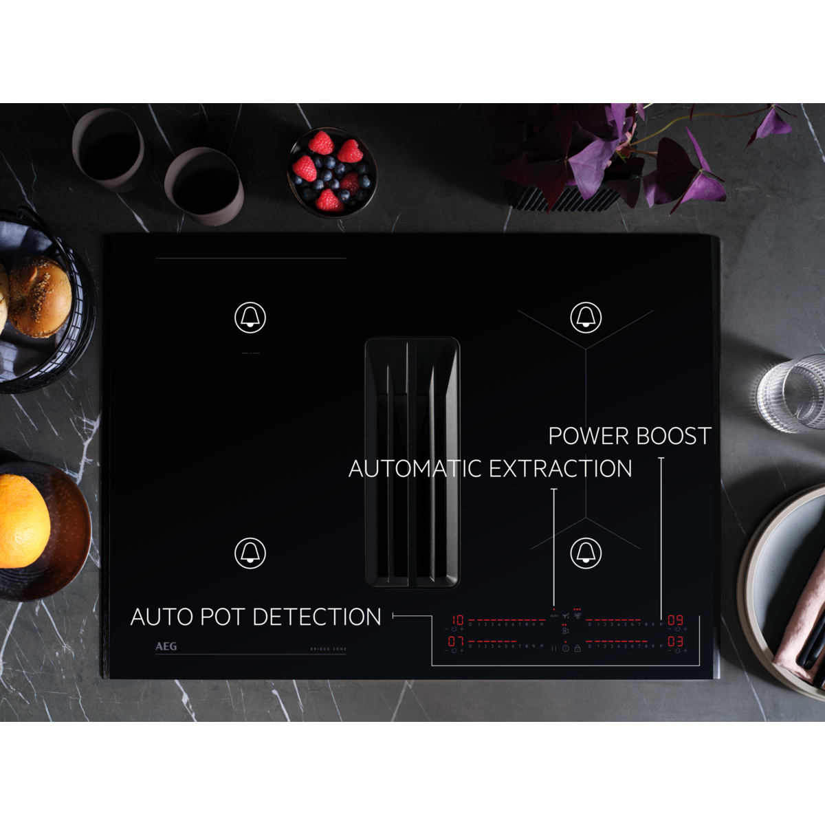 AEG - Induktiotaso liesituulettimella - NCH74B01AB