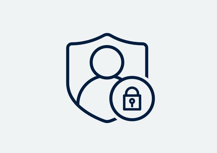 Logo, jossa ihminen ja lukko