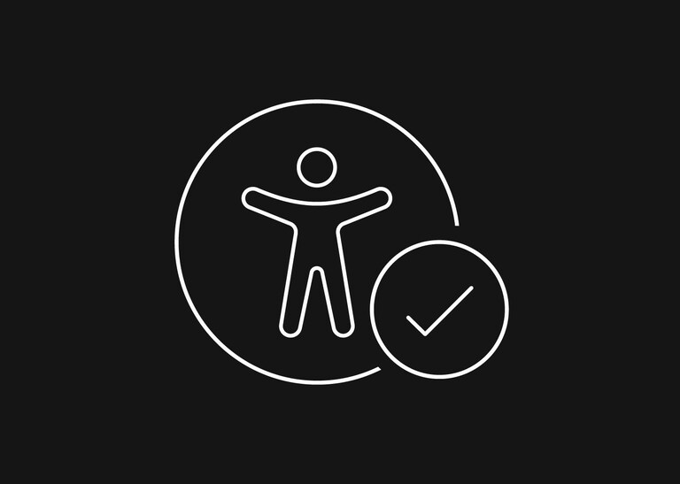 Person in circle with checkmark